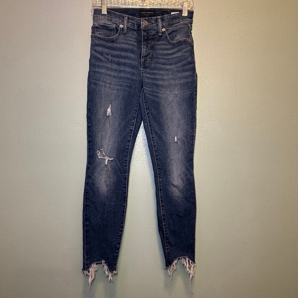 Lucky Brand Mid Rise Ava Ankle Dark Wash Distressed Women’s Jeans